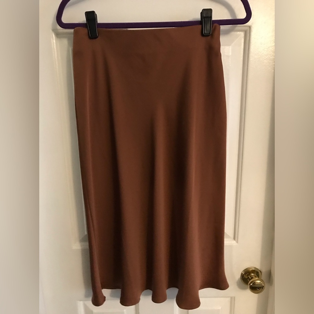 Banana republic satin midi skirt